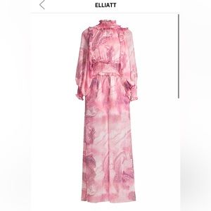 Elliatt jumpsuit poetic chivalry marble ruffled pink small NWT